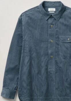 Organic Cotton Cord Overshirt | Storm Blue -Falke Store MWTTW13 15