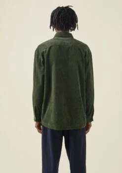 Organic Cotton Cord Overshirt | Tent Green -Falke Store MWTTW13 9