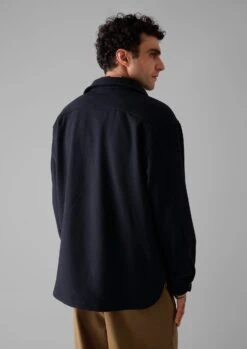 Wool Cashmere Overshirt | Navy -Falke Store MWTTW16 7