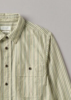 Otis Crinkle Organic Cotton Stripe Shirt | Pulp/Bright Sky -Falke Store MWTUS02 5