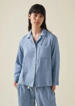 Mia Soft Double Cotton Pyjamas | Chambray -Falke Store NPJTS09 2