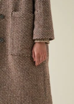 Patch Pocket Twill Coat | Brown/Ecru 14 Patch Pocket Twill Coat | Brown/Ecru -Falke Store WCOTW03 4