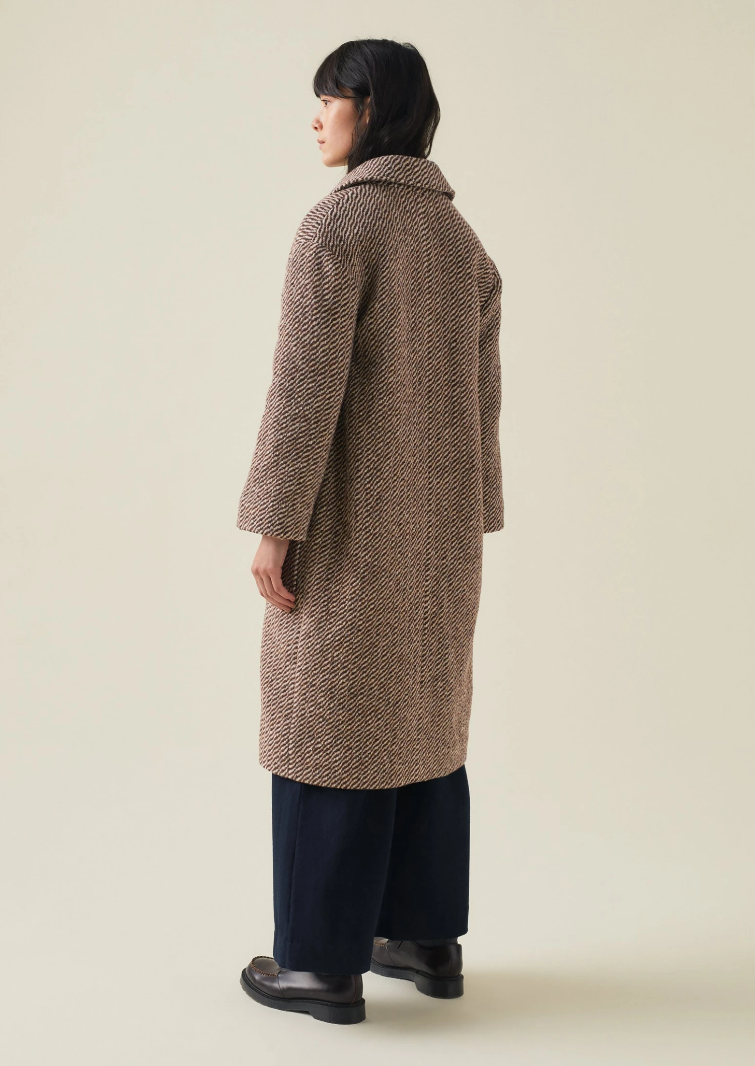 Patch Pocket Twill Coat | Brown/Ecru 9 Patch Pocket Twill Coat | Brown/Ecru - Image 7