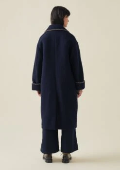 Blanket Stitch Indigo Coat | Indigo -Falke Store WCOTW08 10