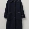 Blanket Stitch Indigo Coat | Indigo