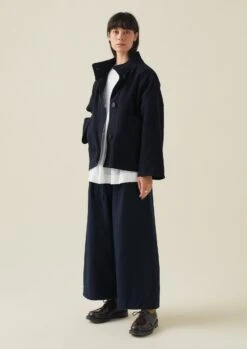 Short A Line Indigo Coat | Indigo 16 Short A Line Indigo Coat | Indigo -Falke Store WCOTW11 4