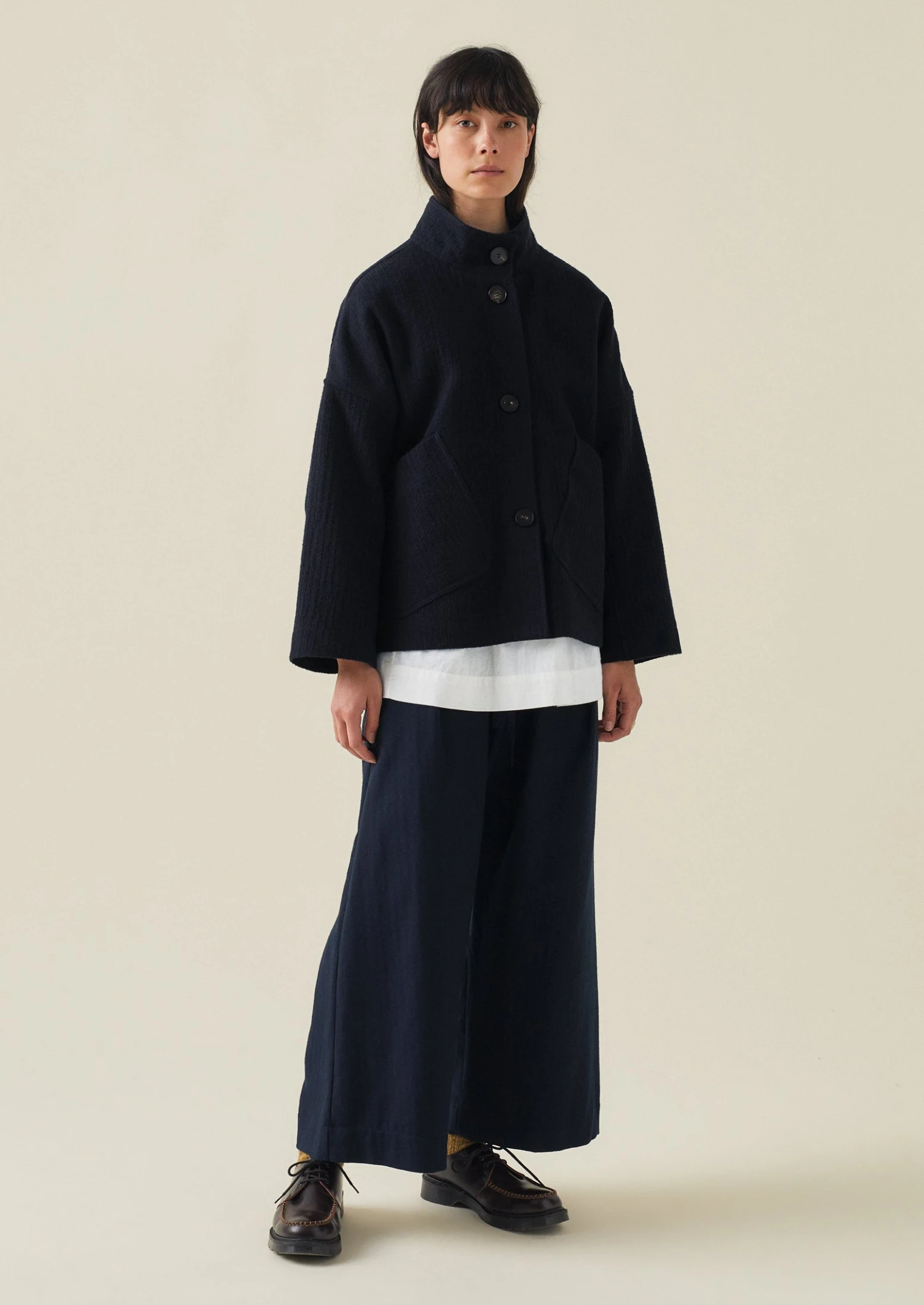 Short A Line Indigo Coat | Indigo 8 Short A Line Indigo Coat | Indigo - Image 6