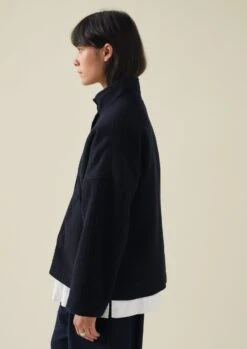 Short A Line Indigo Coat | Indigo 18 Short A Line Indigo Coat | Indigo -Falke Store WCOTW11 6