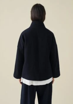 Short A Line Indigo Coat | Indigo 20 Short A Line Indigo Coat | Indigo -Falke Store WCOTW11 8