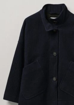 Short A Line Indigo Coat | Indigo 21 Short A Line Indigo Coat | Indigo -Falke Store WCOTW11 9