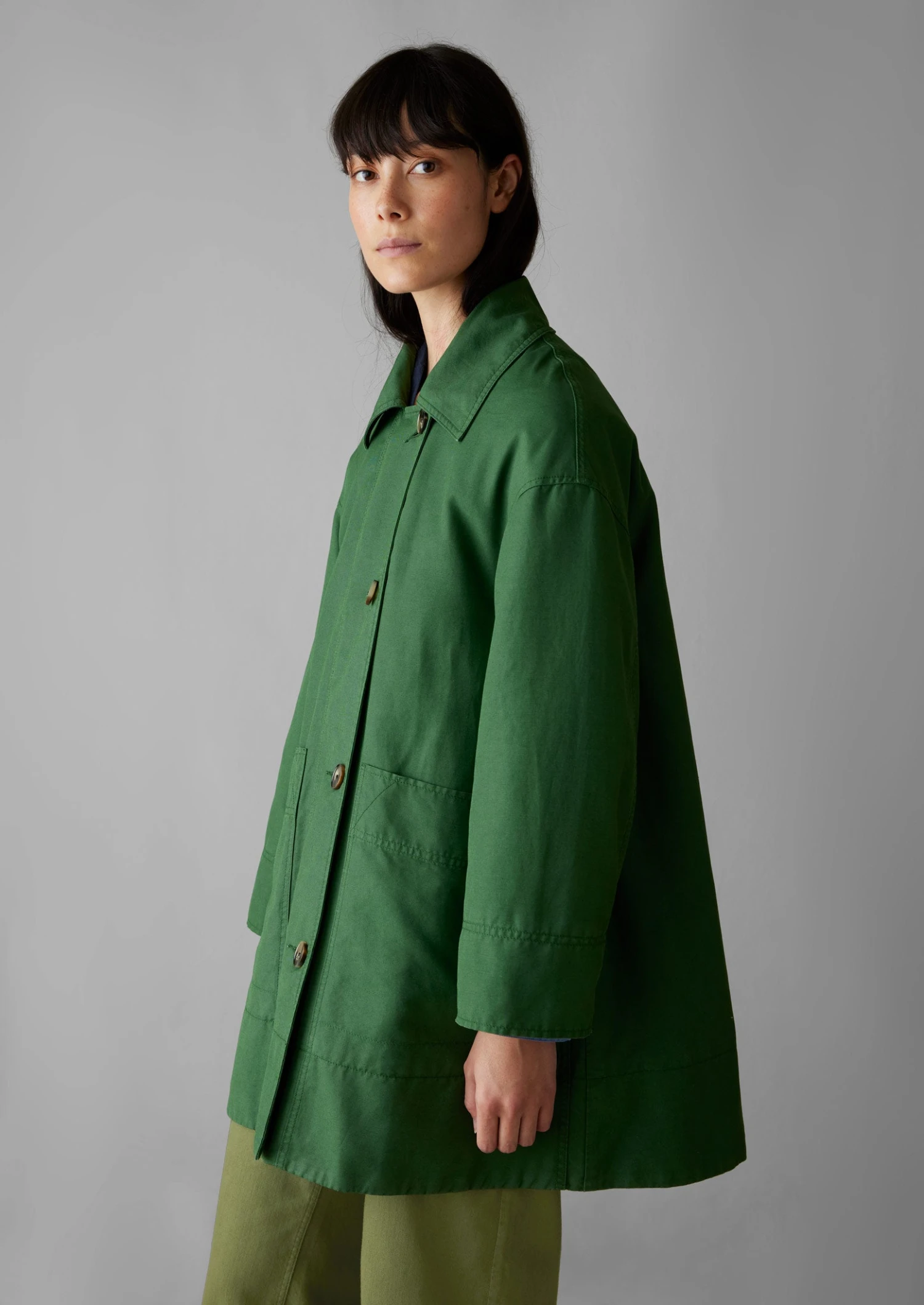 A Line Cotton Linen Canvas Coat | Juniper 6 A Line Cotton Linen Canvas Coat | Juniper - Image 4
