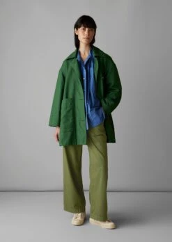 A Line Cotton Linen Canvas Coat | Juniper 14 A Line Cotton Linen Canvas Coat | Juniper -Falke Store WCOUS03 4