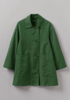 A Line Cotton Linen Canvas Coat | Juniper