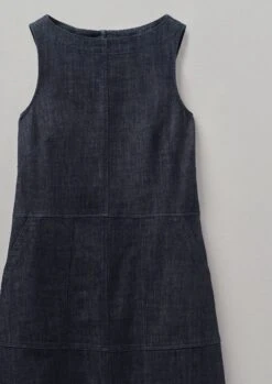 Panelled Organic Indigo Denim Dress | Indigo -Falke Store WDRTS52 7