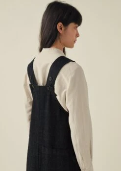 A Line Denim Pinafore Dress | Indigo -Falke Store WDRTW03 4