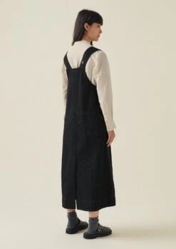 A Line Denim Pinafore Dress | Indigo -Falke Store WDRTW03 5