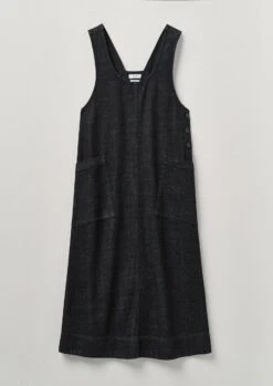 A Line Denim Pinafore Dress | Indigo