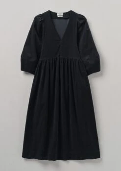 Maya Organic Cotton Needlecord Dress | Blue Slate