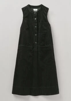 Organic Cord Sleeveless Tunic Dress | Brown Slate