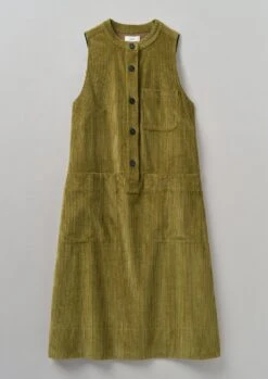 Organic Cord Sleeveless Tunic Dress | Woodland Green