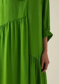 Tiered Crinkle Twill Dress | Spruce 16 Tiered Crinkle Twill Dress | Spruce -Falke Store WDRTW19 5