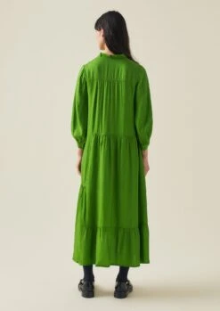 Tiered Crinkle Twill Dress | Spruce 18 Tiered Crinkle Twill Dress | Spruce -Falke Store WDRTW19 7