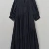 Tiered Crinkle Twill Dress | Midnight -Falke Store WDRTW19 midnight 0