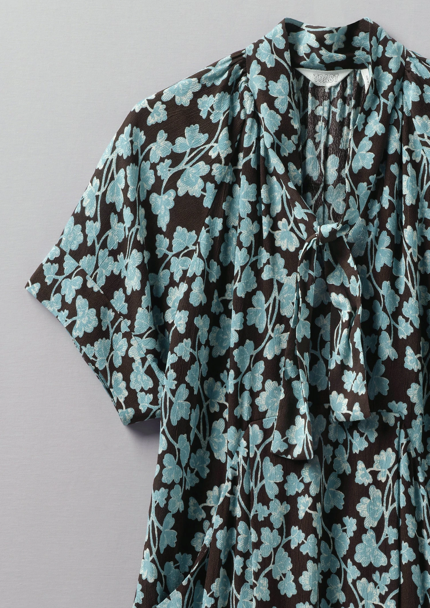 Bryn Tie Neck Etched Clover Dress | Flax Blue 11 Bryn Tie Neck Etched Clover Dress | Flax Blue - Image 9