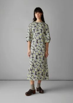 Rounded Sleeve Painted Daisy Dress | Billi Flower Yellow -Falke Store WDRUS12 3 2102f570 d569 40fd b15f 850158a4ed1b