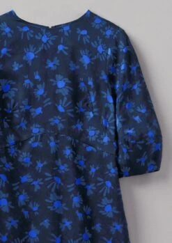 Rounded Sleeve Painted Daisy Dress | Slate/Enamel -Falke Store WDRUS12 5