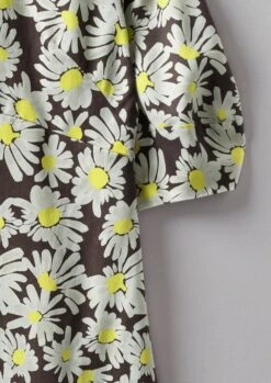 Rounded Sleeve Painted Daisy Dress | Billi Flower Yellow -Falke Store WDRUS12 7