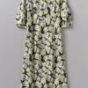 Rounded Sleeve Painted Daisy Dress | Billi Flower Yellow -Falke Store WDRUS12 billifloweryellow 0
