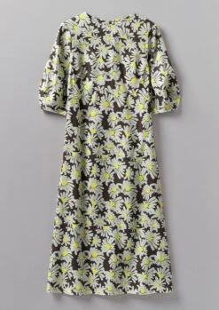 Rounded Sleeve Painted Daisy Dress | Billi Flower Yellow