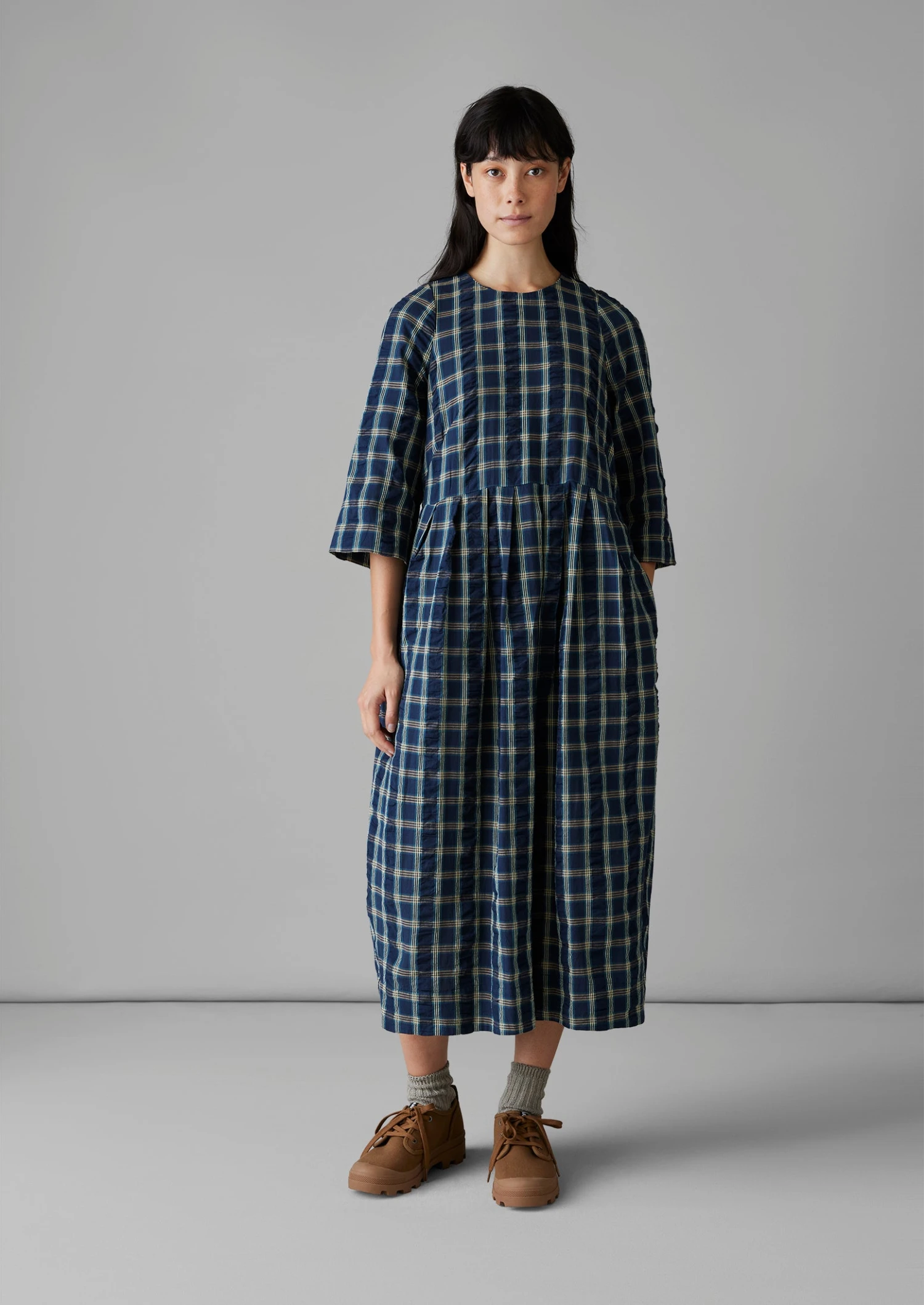 Seersucker Check Cotton Dress | Myrtle 4 Seersucker Check Cotton Dress | Myrtle - Image 2