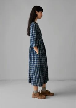 Seersucker Check Cotton Dress | Myrtle 12 Seersucker Check Cotton Dress | Myrtle -Falke Store WDRUS19 3
