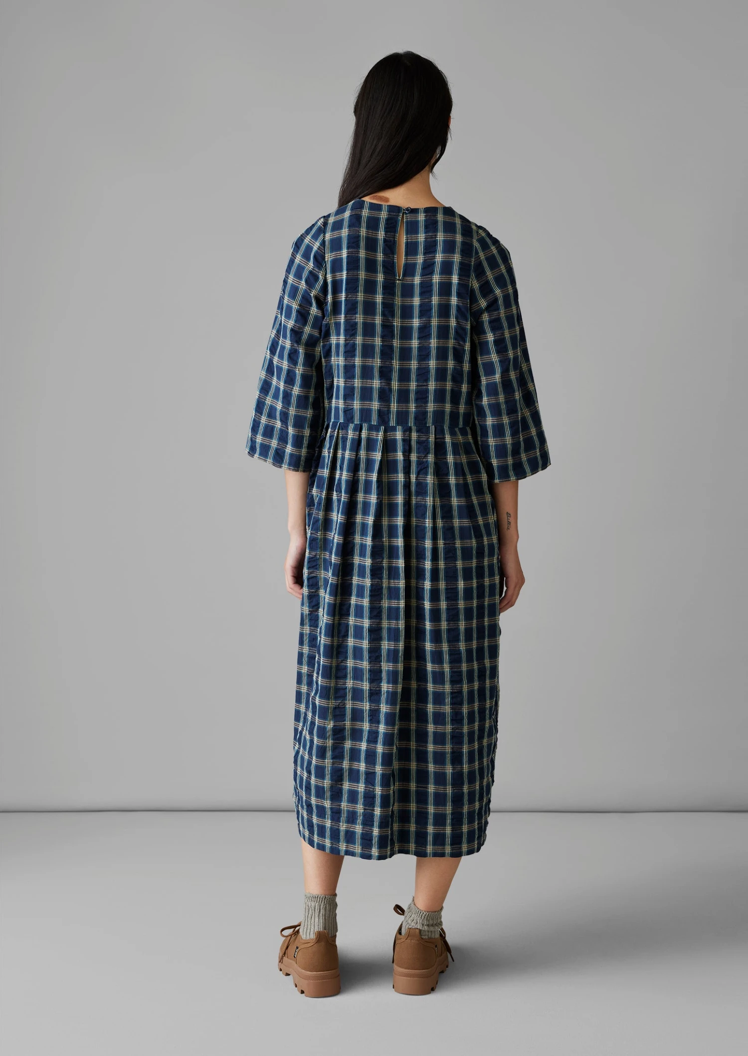 Seersucker Check Cotton Dress | Myrtle 7 Seersucker Check Cotton Dress | Myrtle - Image 5