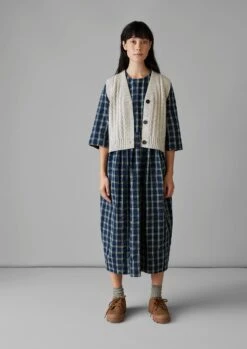 Seersucker Check Cotton Dress | Myrtle 14 Seersucker Check Cotton Dress | Myrtle -Falke Store WDRUS19 5
