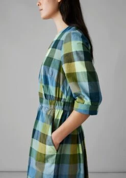 Cabin Check Organic Cotton Dress | Juniper -Falke Store WDRUS31 5