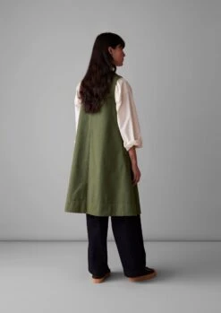 Buttoned A Line Organic Cotton Dress | Artichoke -Falke Store WDRUS41 10