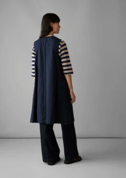 Buttoned A Line Organic Cotton Dress | Liquorice 11 Buttoned A Line Organic Cotton Dress | Liquorice -Falke Store WDRUS41 4