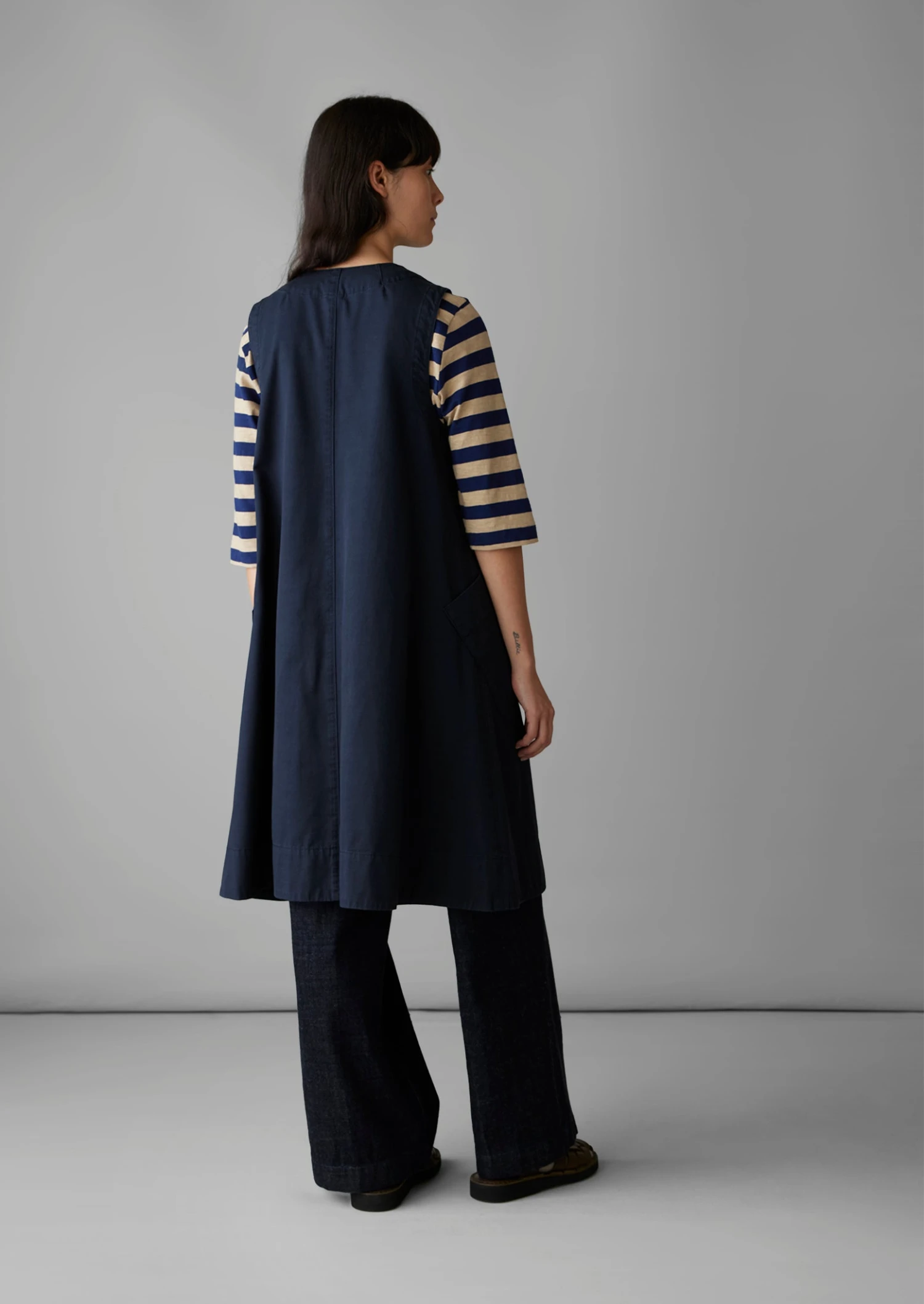 Buttoned A Line Organic Cotton Dress | Liquorice 7 Buttoned A Line Organic Cotton Dress | Liquorice - Image 5