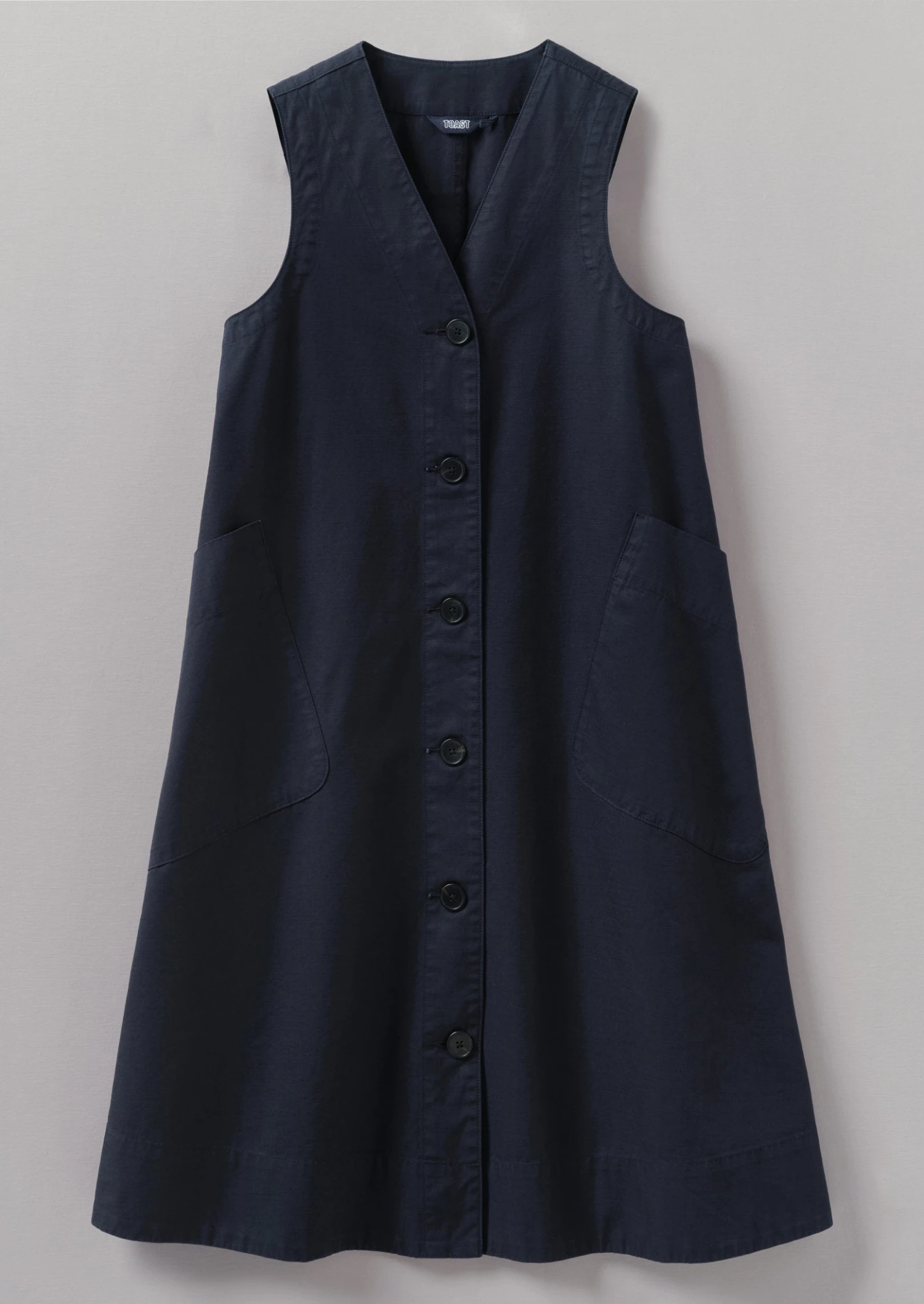 Buttoned A Line Organic Cotton Dress | Liquorice 3 Buttoned A Line Organic Cotton Dress | Liquorice