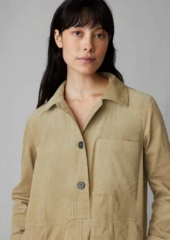 Open Collar Needlecord Shirt Dress | Bulrush 11 Open Collar Needlecord Shirt Dress | Bulrush -Falke Store WDRUS49 2
