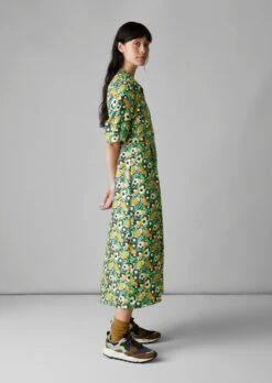 Trailing Nasturtium Print Dress | Garden Green -Falke Store WDRUS55 5