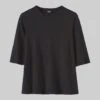 Emma Cotton Half Sleeve Tee | Carbon Black 1 Emma Cotton Half Sleeve Tee | Carbon Black -Falke Store WJERW carbonblack