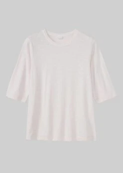 Emma Cotton Half Sleeve Tee | Chalk