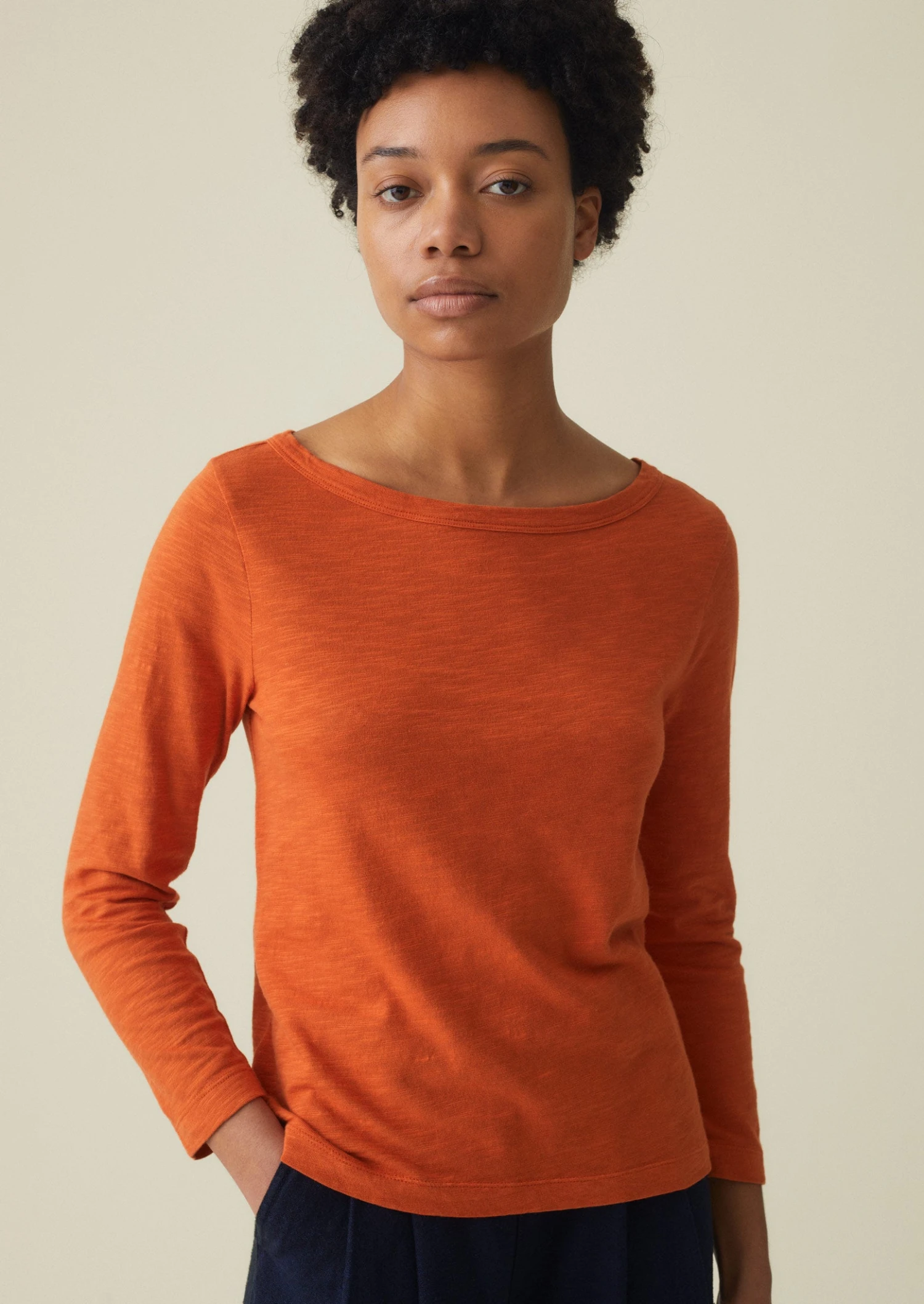 Garment Dyed Boat Neck Tee | Mango 4 Garment Dyed Boat Neck Tee | Mango - Image 2