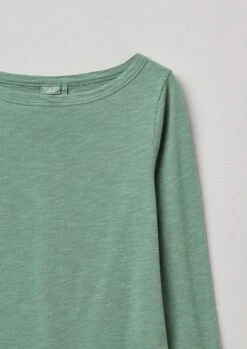 Garment Dyed Boat Neck Tee | Thorn Green 9 Garment Dyed Boat Neck Tee | Thorn Green -Falke Store WJETS03 D2