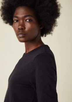 Emma Cotton Half Sleeve Tee | Carbon Black -Falke Store WJETS12 5 b005dc43 276d 478e a861 a43c38236a93