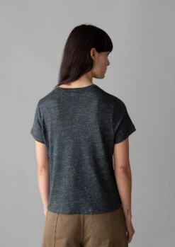 Linen Boy Tee | Charcoal Melange -Falke Store WJETS34 5